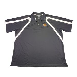 Cincinnati Bengals NFL Polo Men's XXL Shirt Black Orange White Short Sleeve